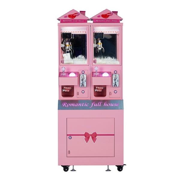 Pink Toy Crane Machine , Romantic Full House Luxury Boutique Mini Toy Catching