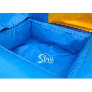 Commercial inflatable bouncy castle with double slide and removable banner