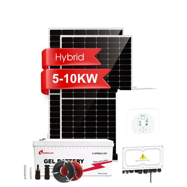Lead-Acid Battery and PWM Controller 10kw Hybrid Solar System for 5kw Complete