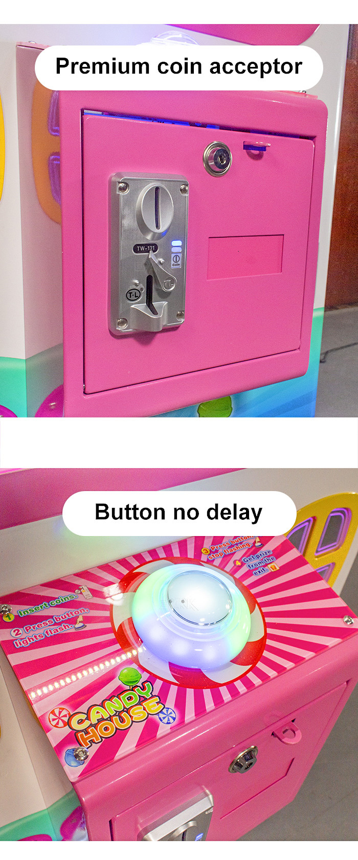 Coin Operated Arcade Candy Lollipop Game Machine For Shopping Mall