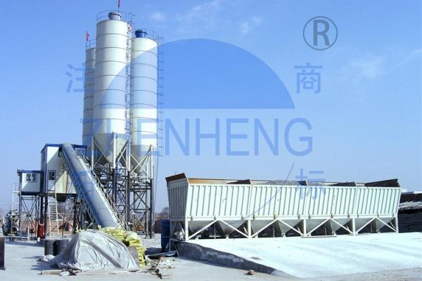 Construction Sites Belt Type HZS90 Concrete Batching Plant Automatic Plc Control