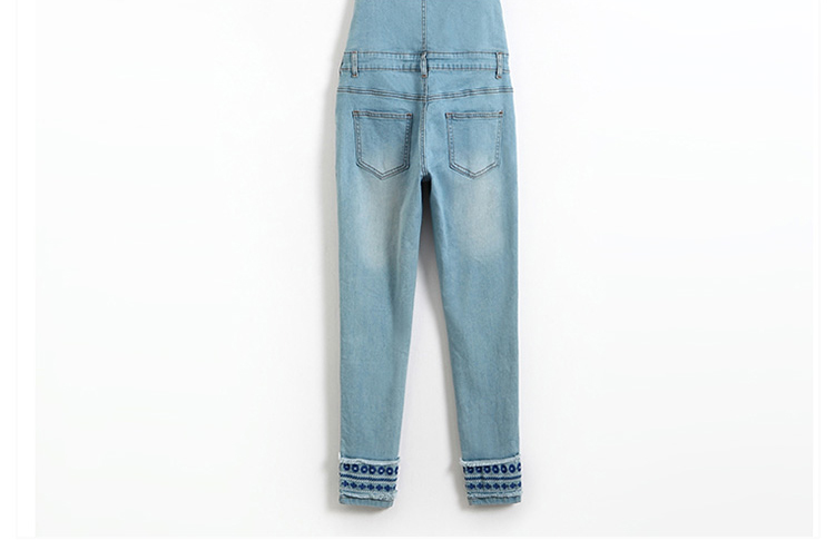 Custom Printed Slim Fit Girls Denim Clothes / Jeans Bib Pants OEM ODM