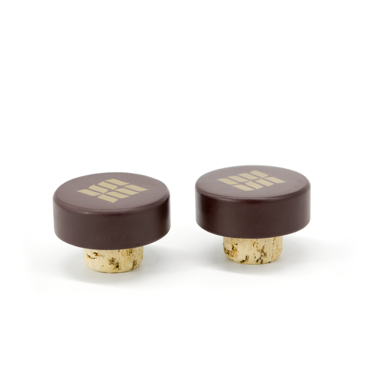 Printing Logo Natural Cork Wooden Jar Lid Wine Bottle Stopper With Darkbrown