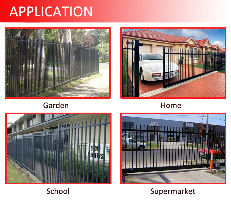 Australia market tubuloar spear top security Garrison fence / security metal fence / steel fence