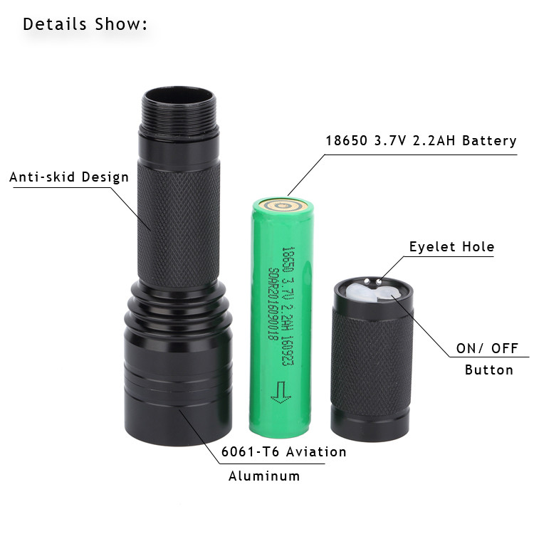 300Lm 18650 Rechargeable Explosion proof Led Flashlight IP67 LED Torch Light