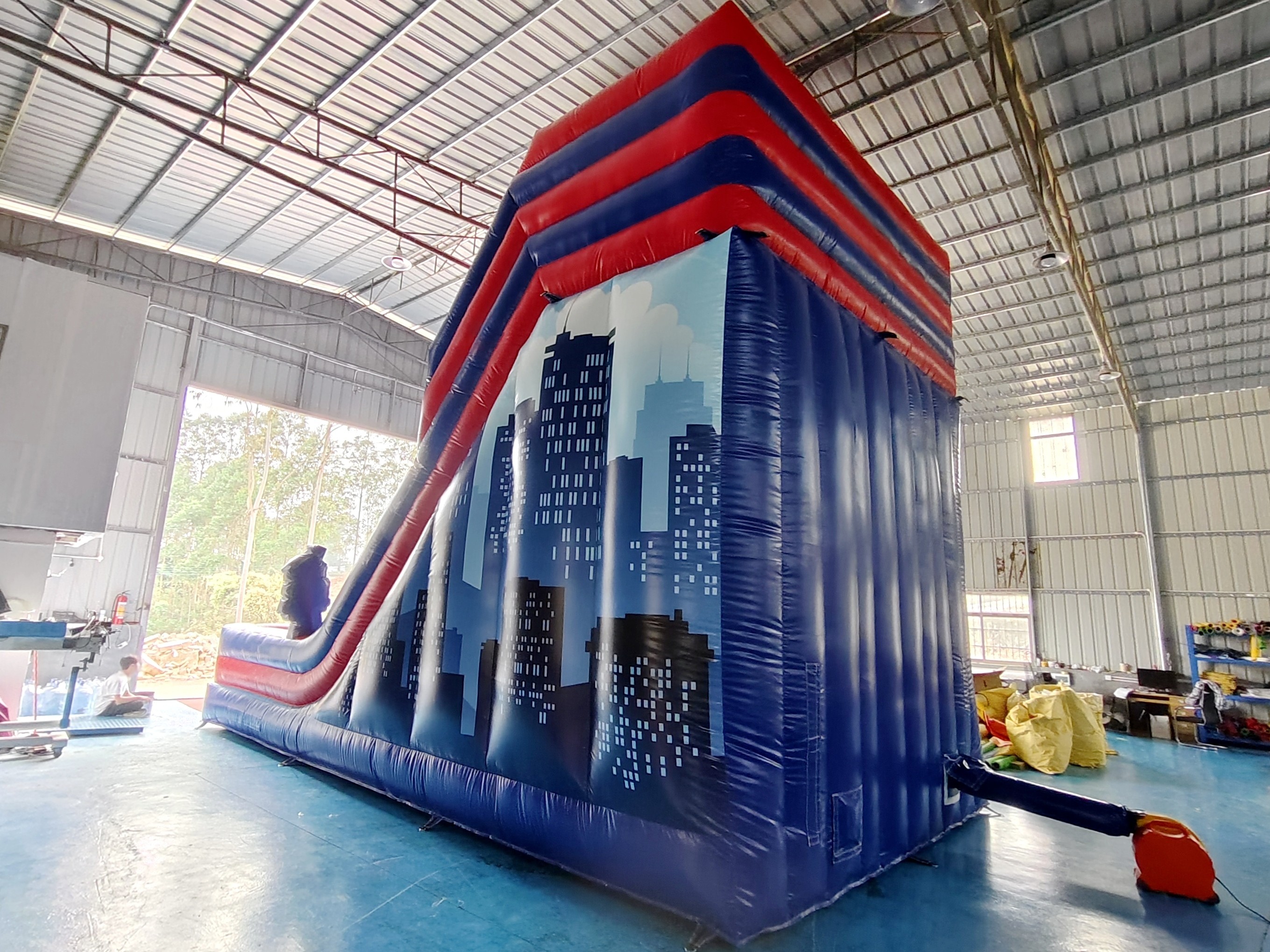 Commercial Inflatable Double Slides Spider-Man Inflatable Dry Slides Castle For Kids And Adults For Sale
