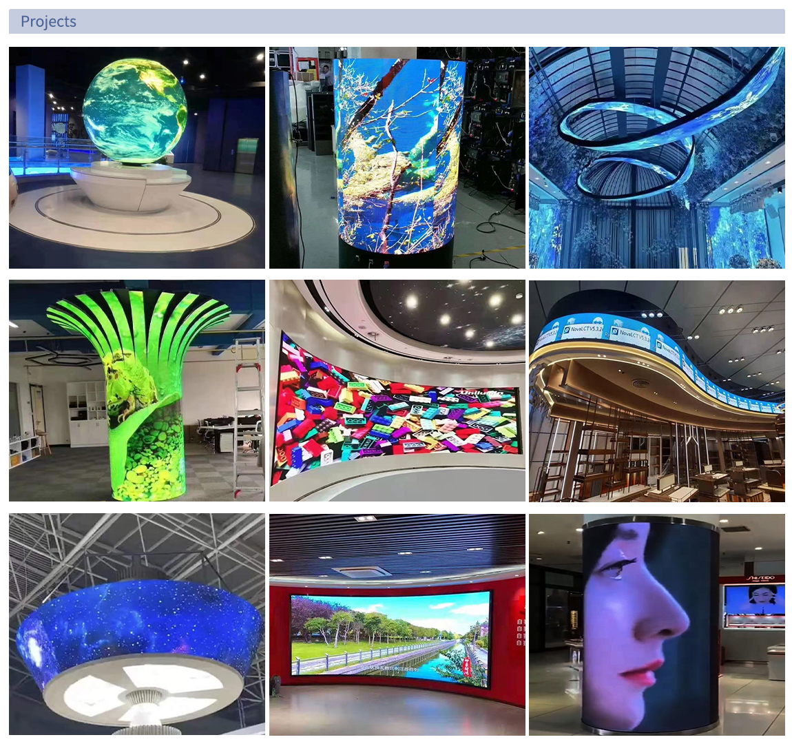 1500cd/Sqm P2.5 Full Color Soft LED Display Screen Curved Vertical Flexible LED Screen