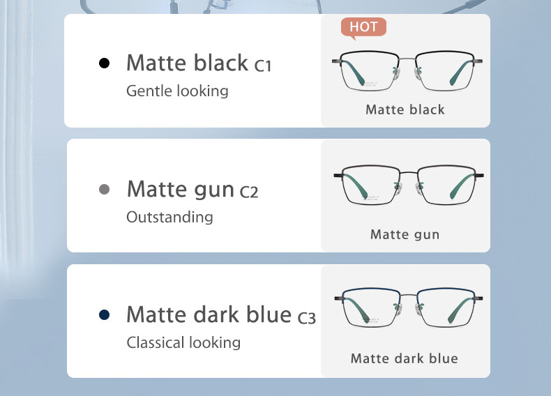 Ultra Light Mens Titanium Glasses Business Moderate Size OEM