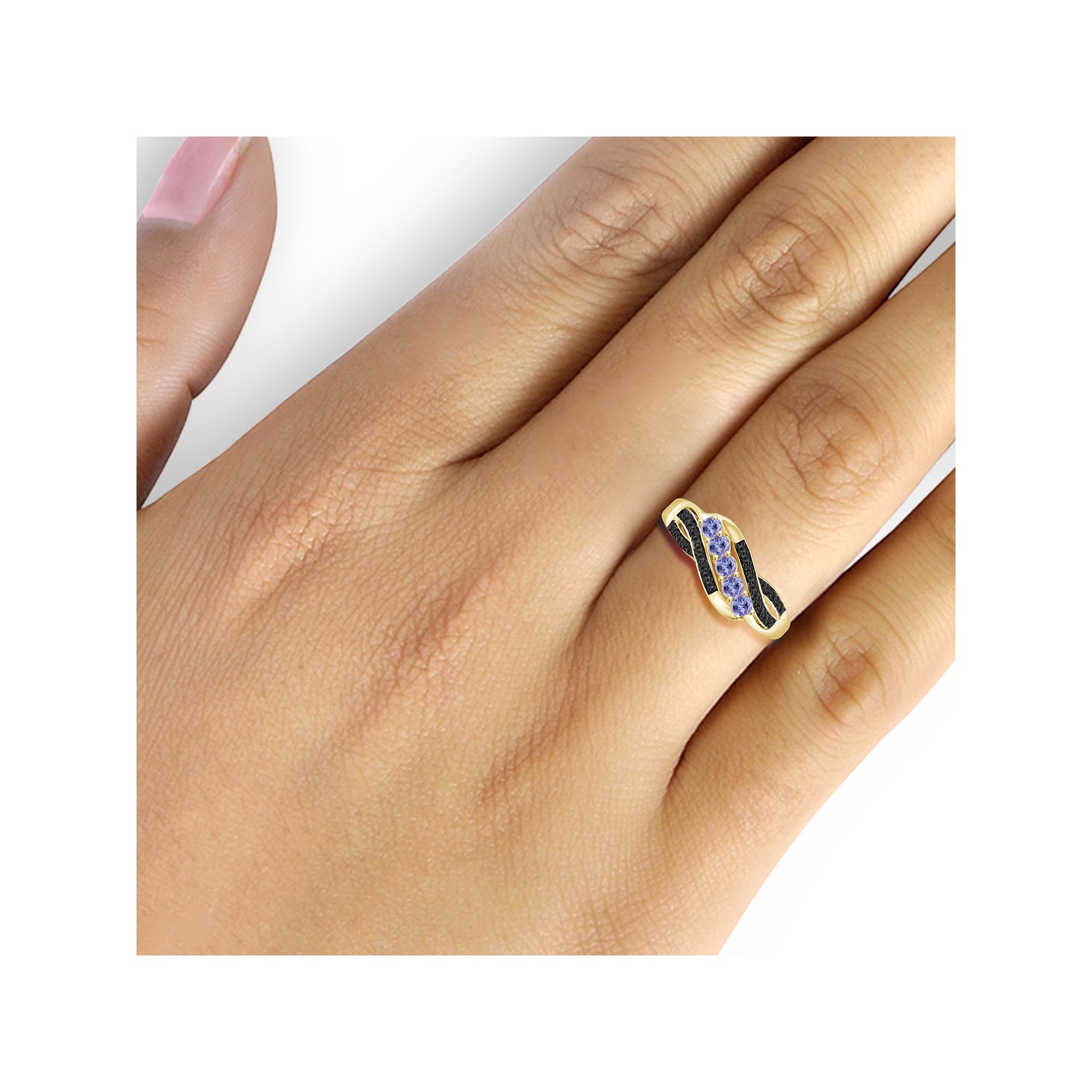 Jewelers Club Tanzanite Ring Birthstone Jewelry with Black Plate