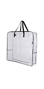 oversized clear moving storage bag heavy-duty durable see-through ornaments wreath cushion zipper
