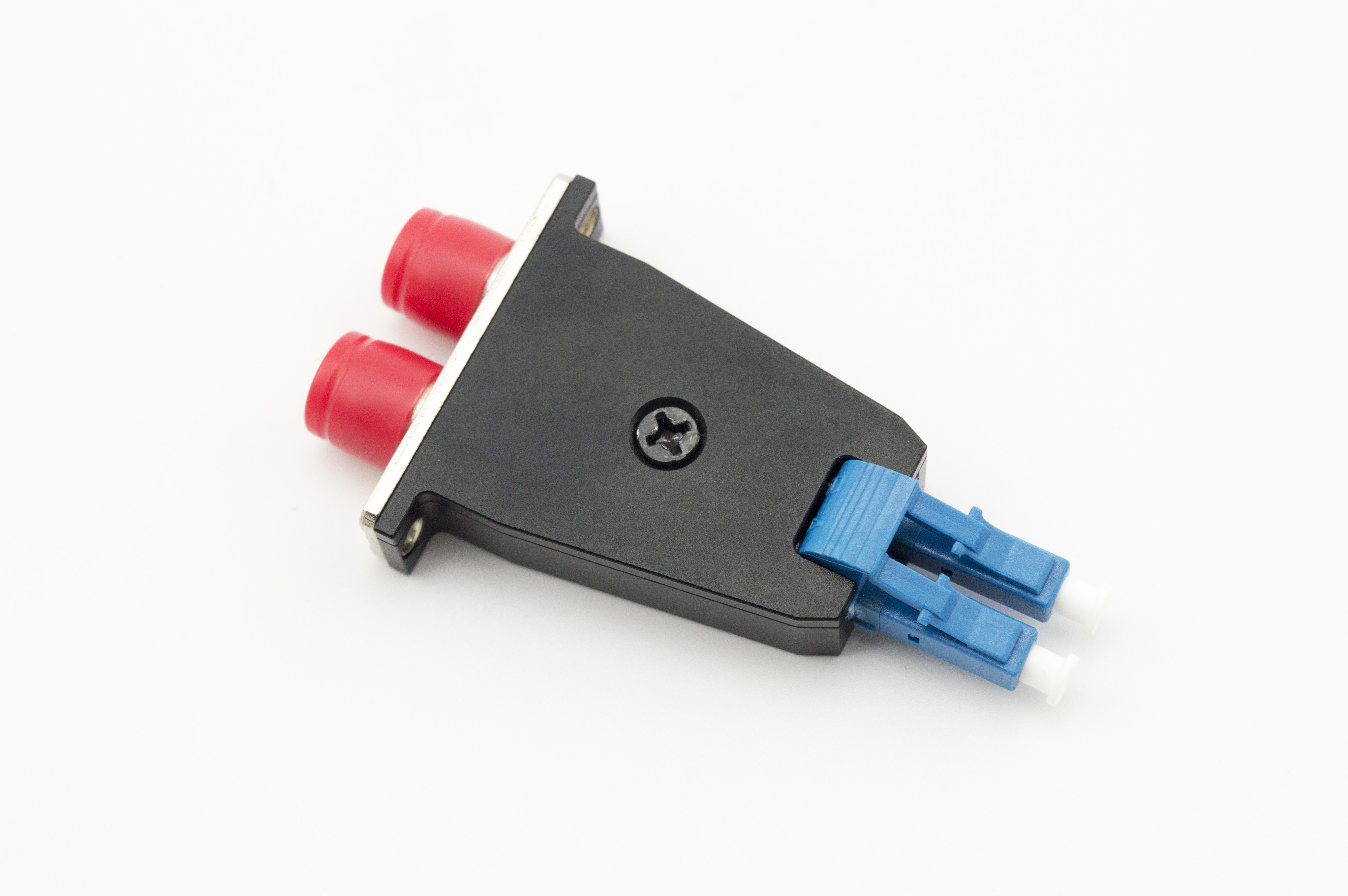 FC to LC male to female duplex/simplex hybrid fiber adapter, singlemode, plastic/metal housing, low insertion loss