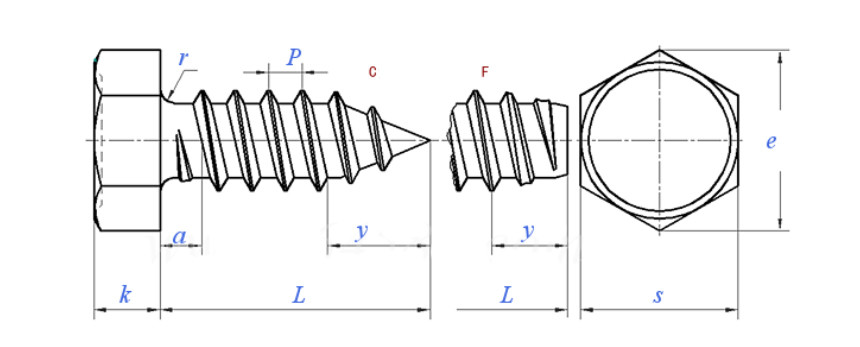 Self Tapping Flat Head Screws Corrosion Resistant Hex Drive Screws High Strength