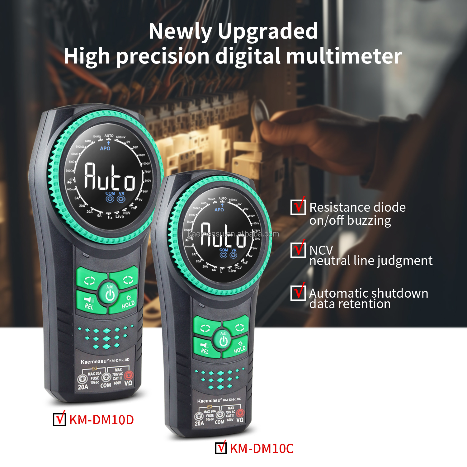 Smart Multimeter Voltage Meters Detector Multimetro Digital Multimeters Smart Rotary Knob -20-50C Max. DC Current 20mA