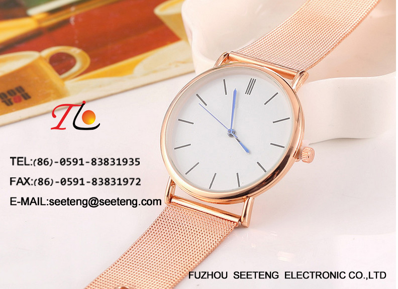 Simple Clean Design Wrist Watch With Alloy Case, alloy Strap For ladies