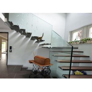 CE Certificated Floating Wood Stairs , Open Tread Oak Staircase No Smell