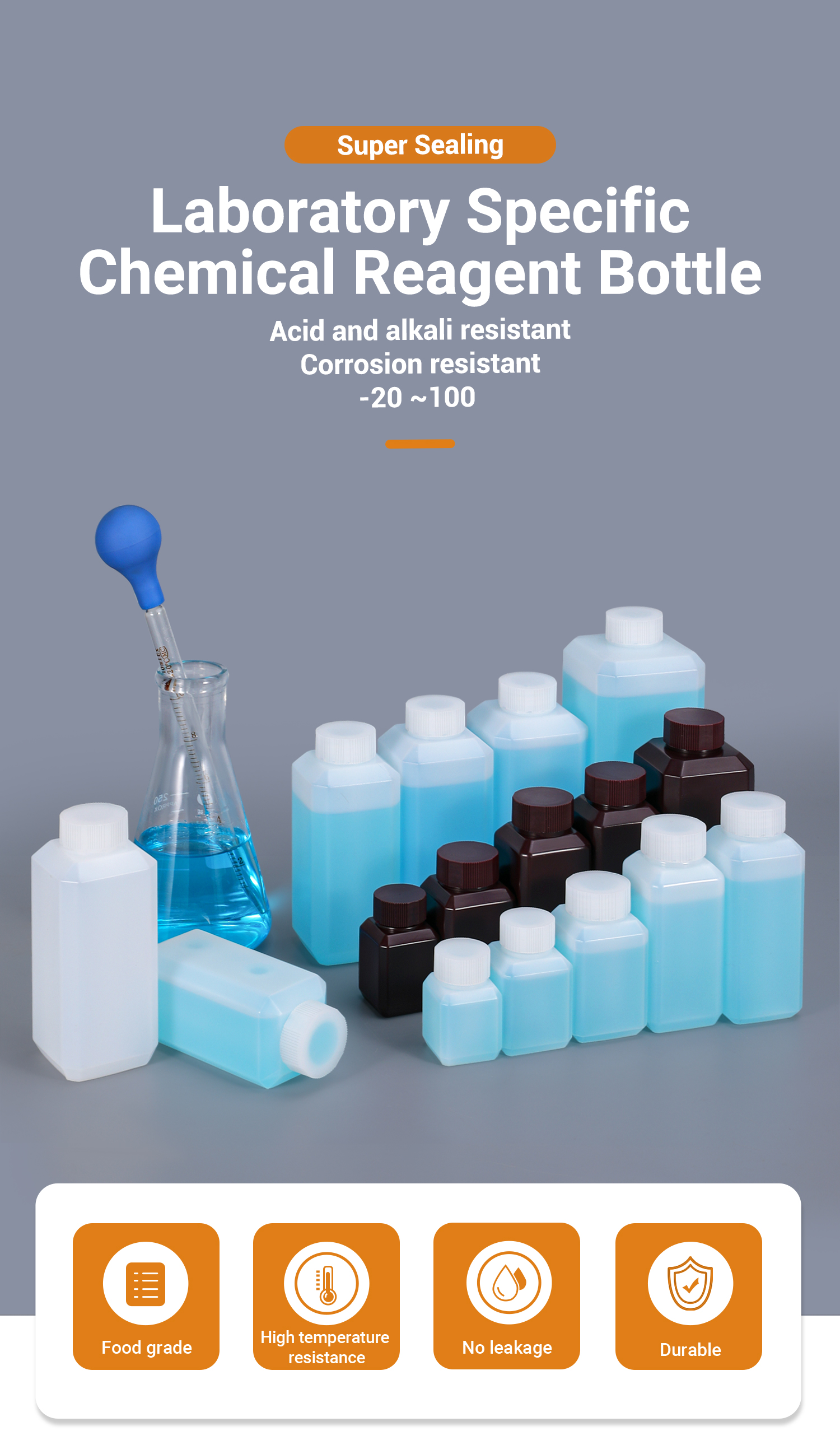 250ml HDPE Plastic Bottles for Chemical Detergent and Pesticide Seal The Square Bottle