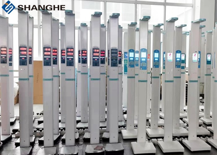 Pharmacies Clinics Coin Operated LED 235CM Digital Scale With Height Rod