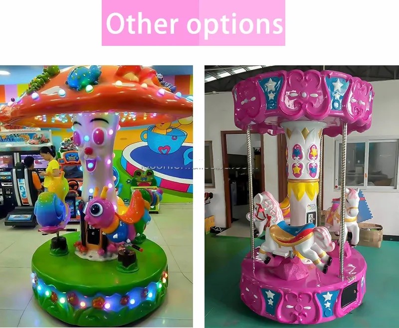 ODM Coin Operated Carousel Ride Amusement Park Horse Carousel Kiddie Ride