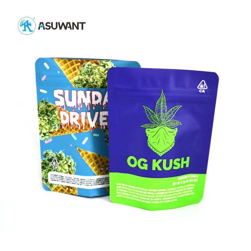 Compostable Marrijuana Mylar Edible Packaging Bag Smell Proof Pouch