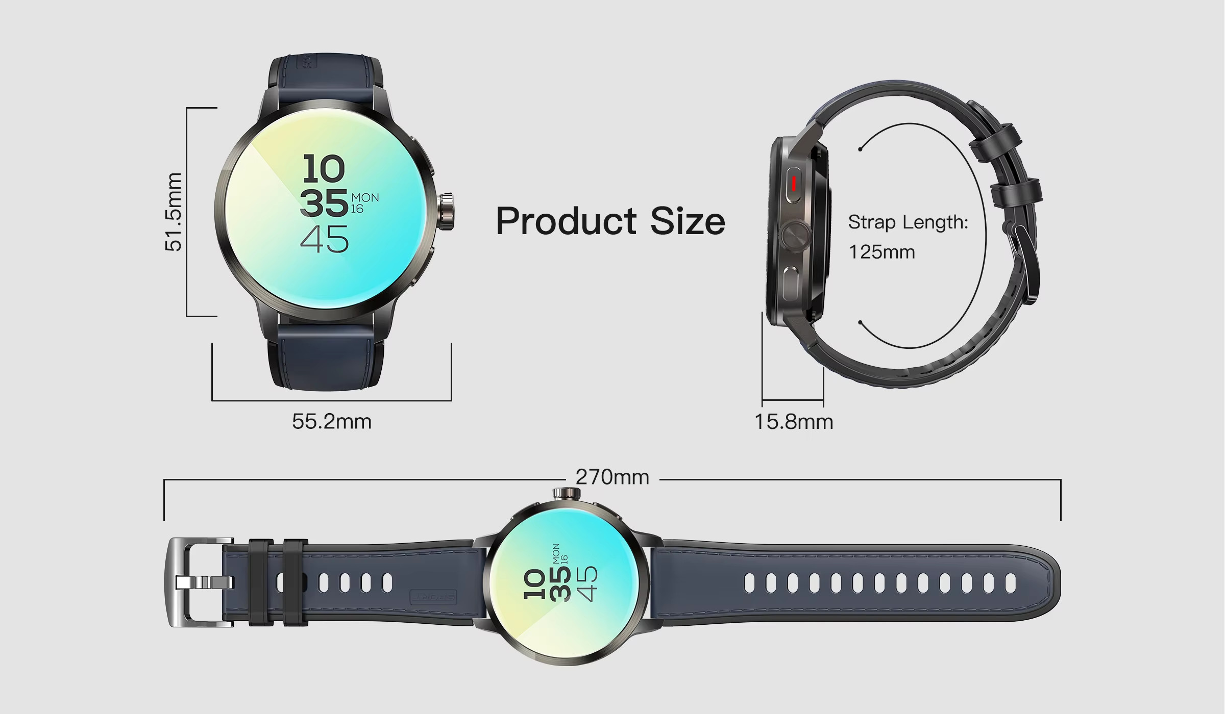 DM82 Global Version 4G Smart Watch 1.75inch AMOLED Screen Rotating Camera Video Call