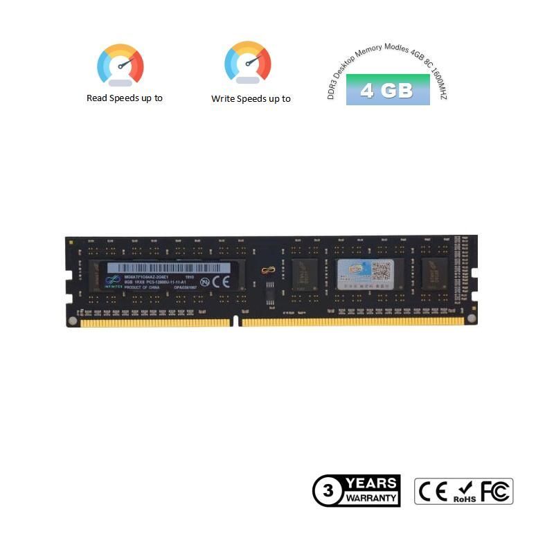 Infinites DDR1/ DDR2/DDR3 RAM Memory DDR3 Desktop 1600MHz 2GB