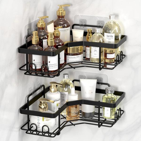 Waterproof Rustproof Wall-mounted Strong Adhesive Shower Organizer Shelf for