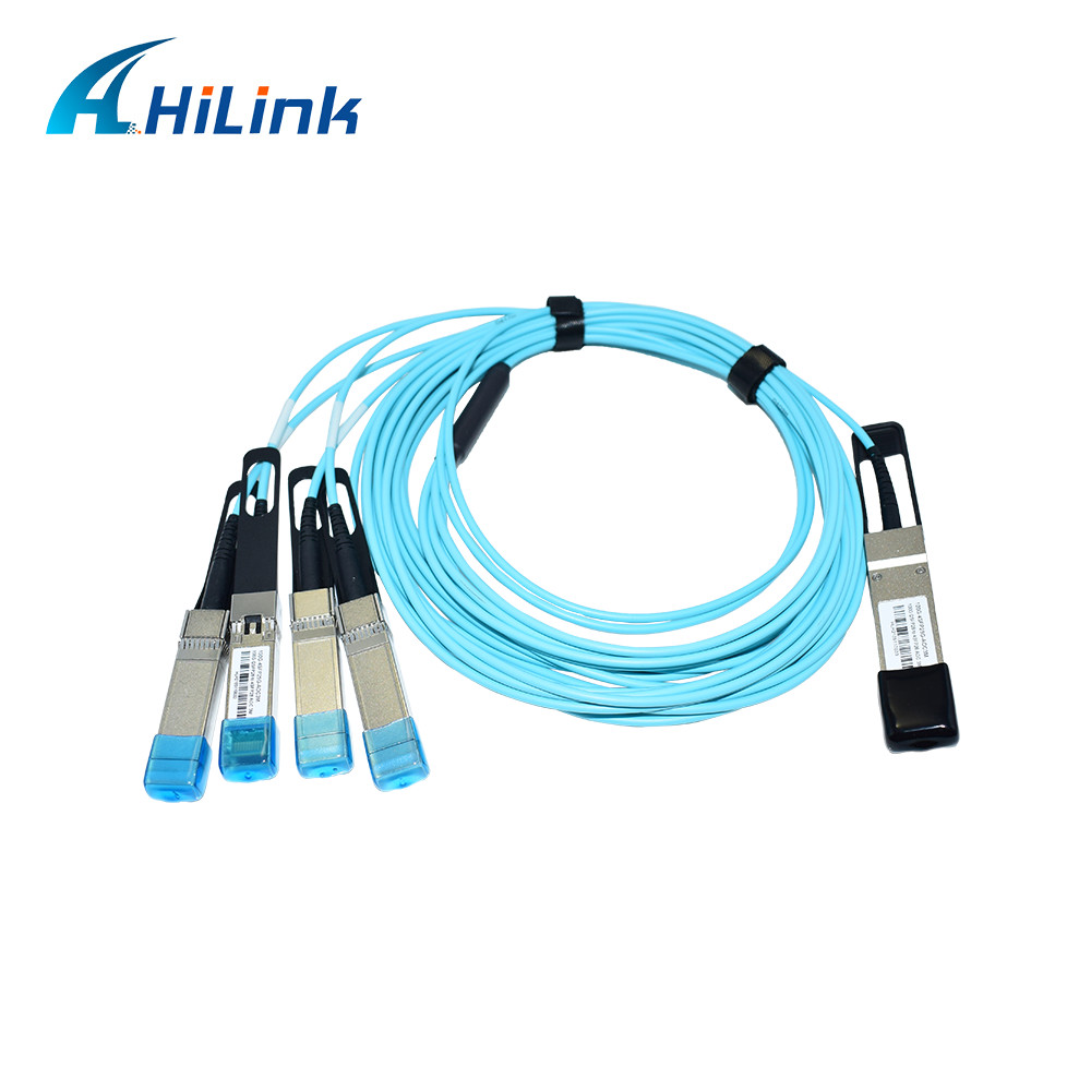 100G QSFP28 To 4X25G SFP28 Breakout Active Fiber Optic Cable OM3 3m Length