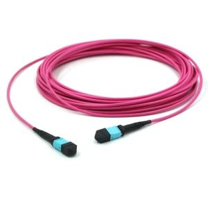 Low Loss MTP MPO Fiber , Multimode Trunk Cable Patch Cord Polarity B 8/12/24