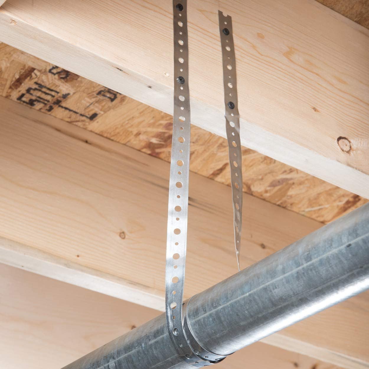 Builders All Round Band 10 Meter Roll of Galvanised Steel Strap with Perforated Holes