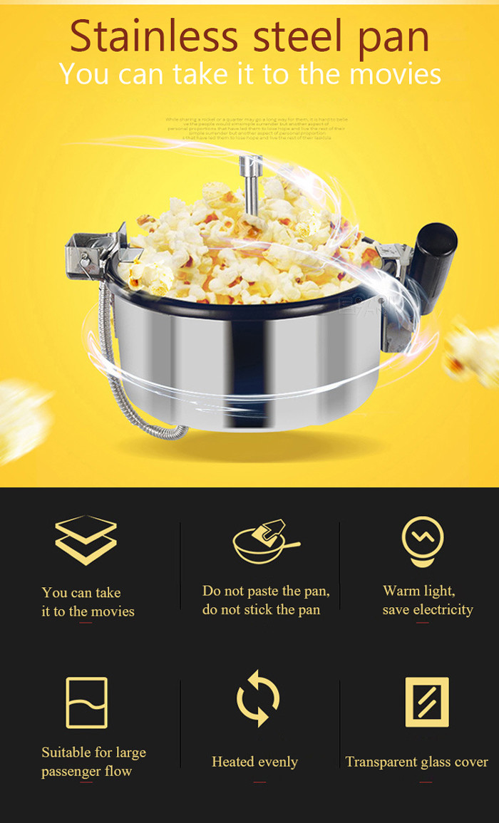 Kitchen Appliance 1400W Amusement Game Machines Easy Operation Popcorn Making Machine
