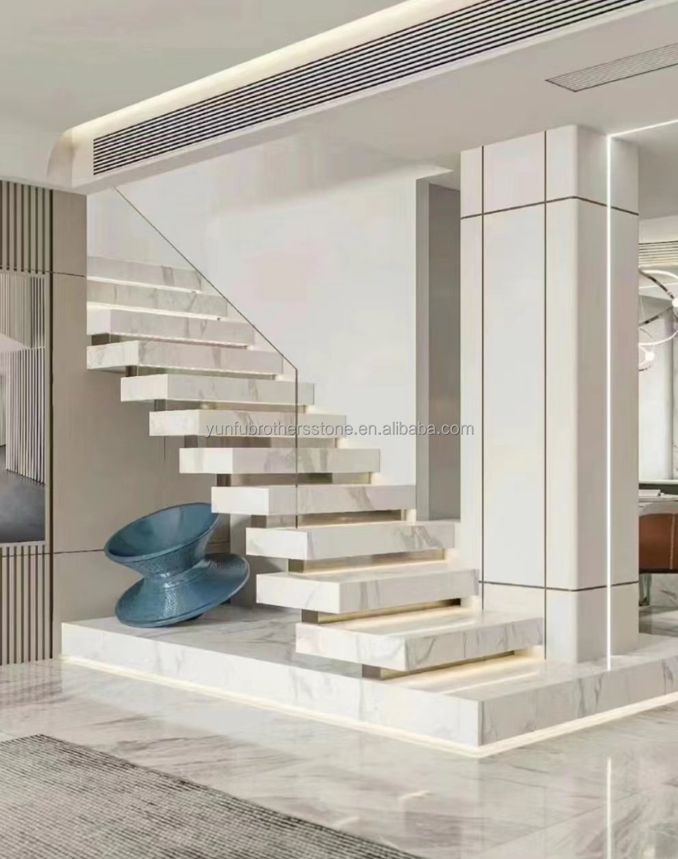 Customized Cut-to-Size Sintered Stone Stairs for Luxury Modern Design in Various Colors