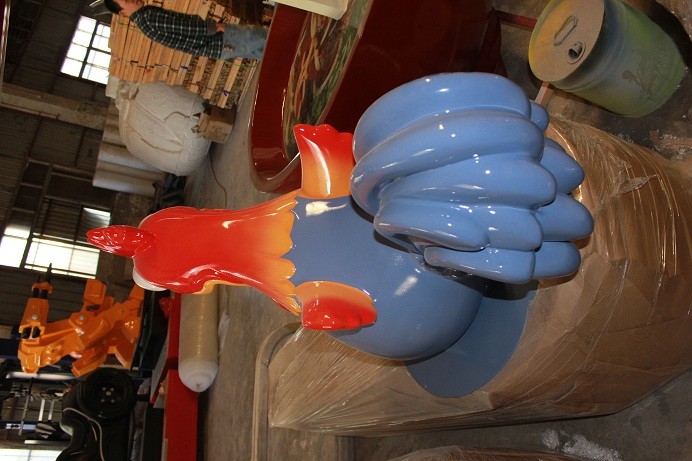 outdoor mascot rooster statue by fiberglass in garden/ plaza/ shopping mall for attraction