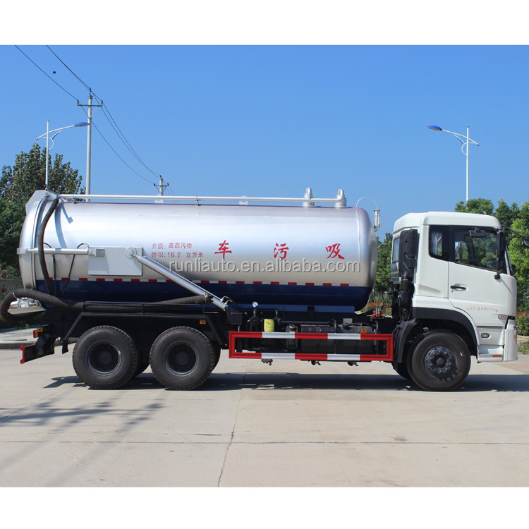 15000L 6x4 Heavy Duty Sewage Suction Truck 85km/H Max Speed Dongfeng