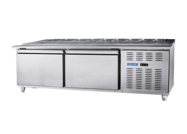 201 Stainless Steel Kitchen Fridge Commercial Saladbar Preparation Workbenches