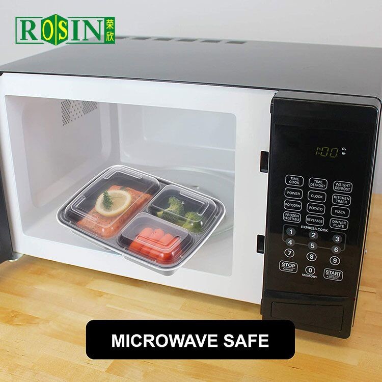 Square 3 Compartment Takeaway Food Container 1000ml Disposable Takeaway Containers