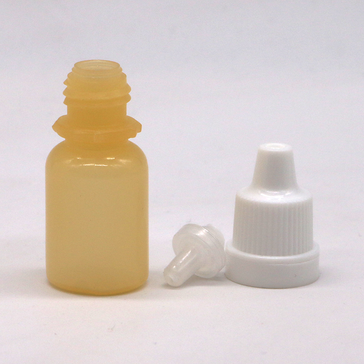 LDPE Plastic White Empty Squeezable Eye Liquid Dropper Bottle with Tamper Proof Caps 10mL