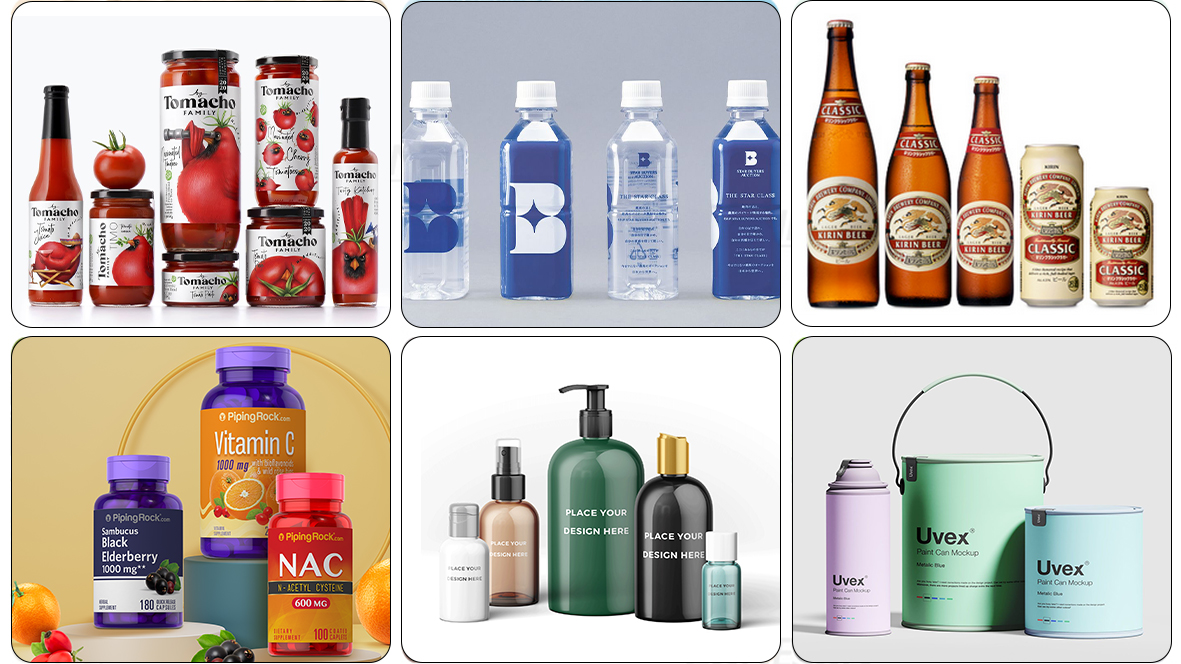 Full Automatic 200mm Round Bottle Label Applicator For PET Plastic