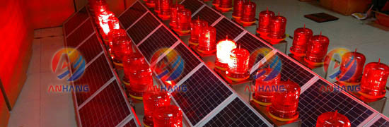 Red Flashing FAA L864 Double Solar Obstruction Light Type B For Electric Tower