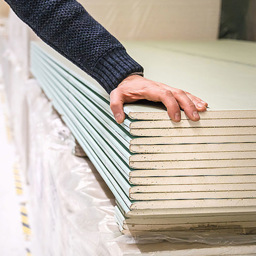 Green Color Moisture Resistant Drywall , 9mm Tapered Edge Plasterboard Waterproof