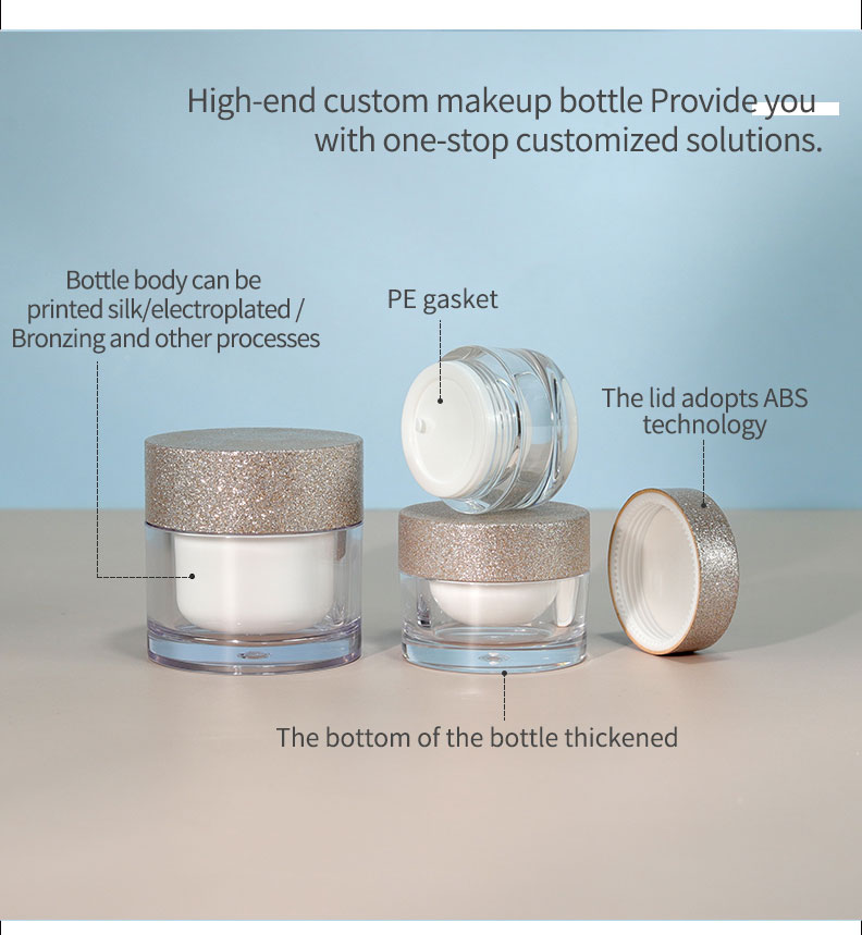 50g 15g 8g Clear Acrylic Plastic Cream Jar With Lid for Cosmetic Packaging