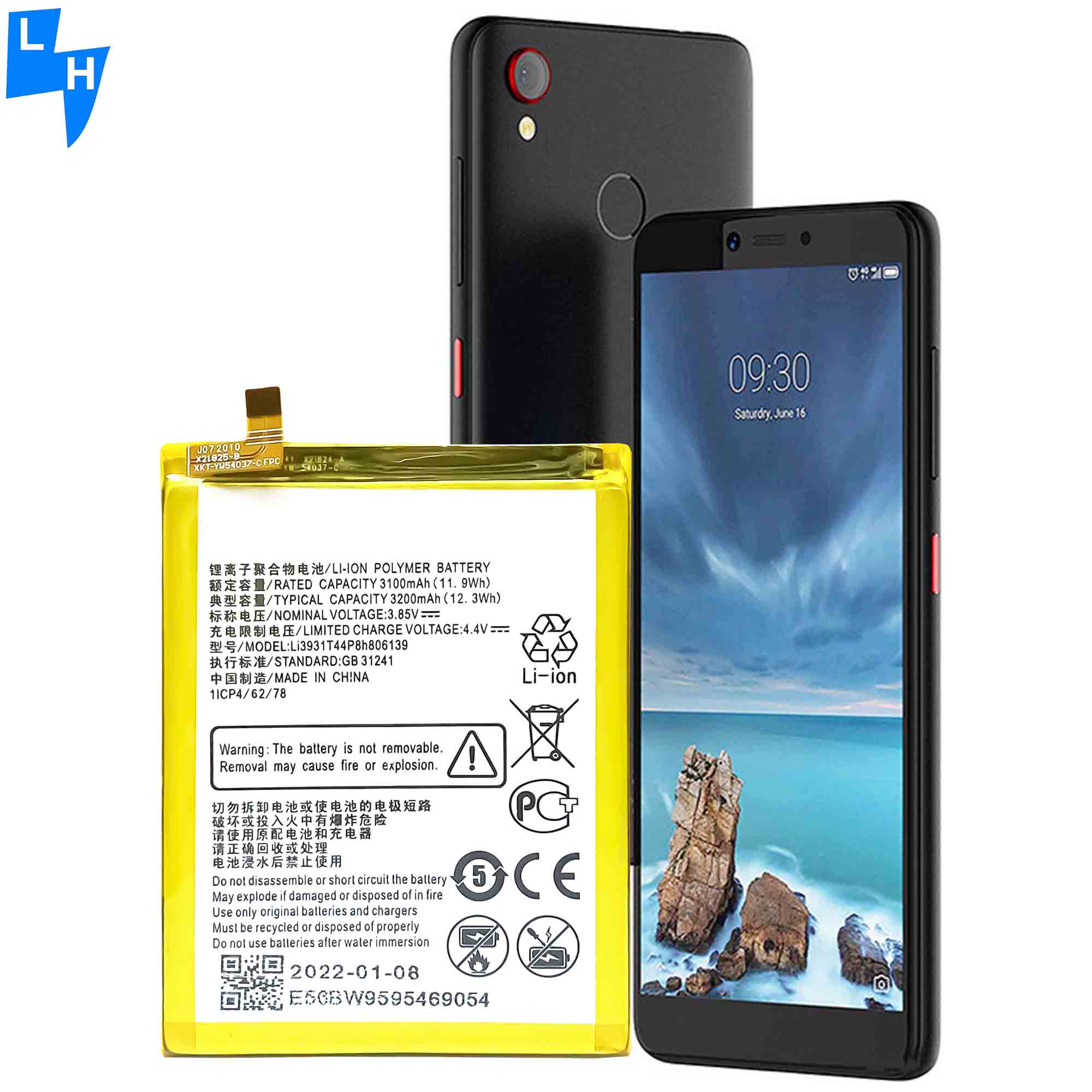 500pcs OEM Li3931T44P8h806139 Mobile Phone Battery for ZTE Blade V9 VITA V0920 Directly
