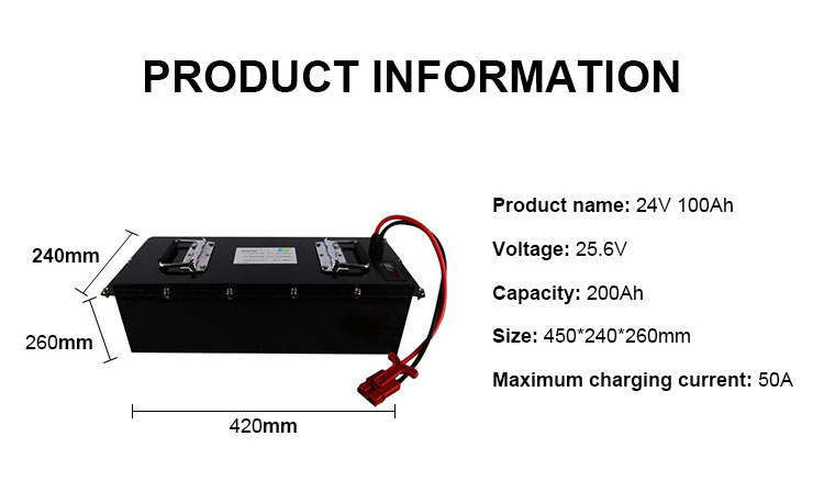 Phosphate LiFePO4 Forklift Battery 24v 100ah Lithium Battery Pack