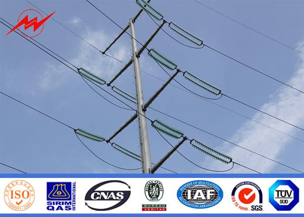 Round Tapered Polygonal Galvanized Steel Pole For Power Line Distribution