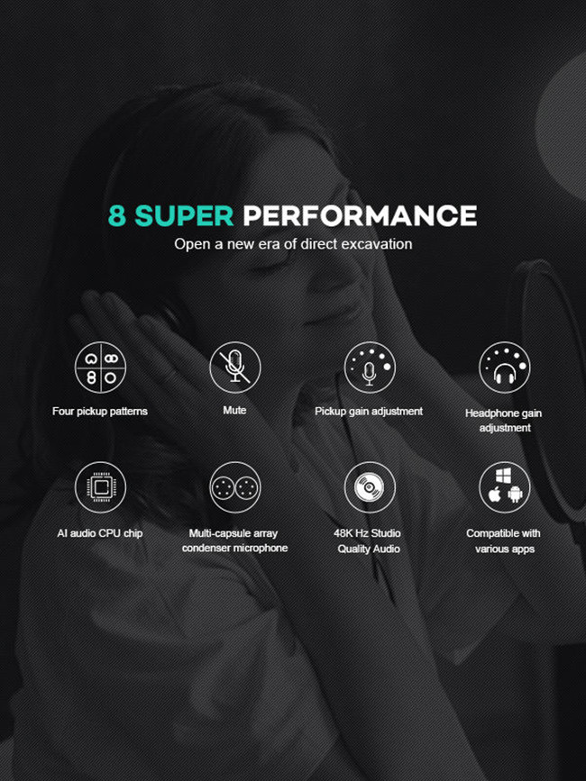 Portable USB Recording Condenser Mic , karaoke Condenser Microphone For Youtube Kids