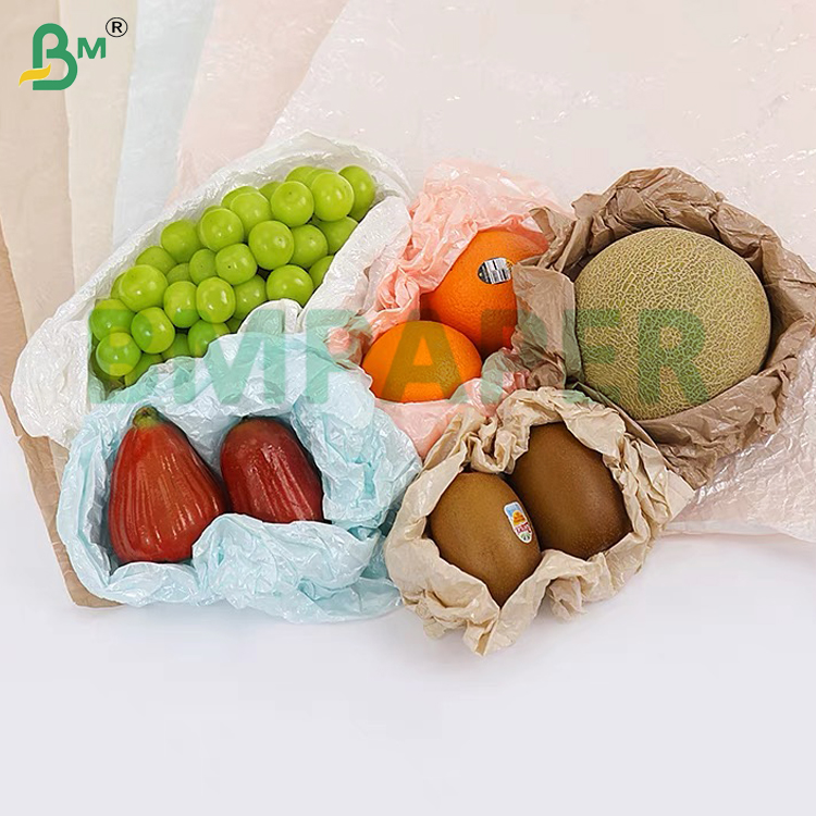 Eco-Friendly Fruit Wrapping Paper 30 Gram  Recycled Brown Tissue Roll For Fruit Packing