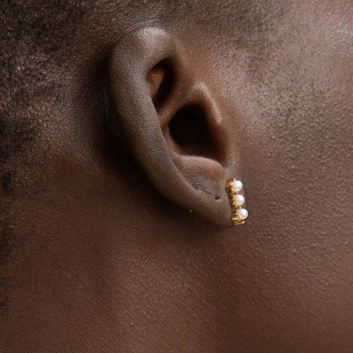 Minimalist Fine Jewelry Elegant 925 Sterling Silver 14K Gold Freshwater White Pearl Stud Earring