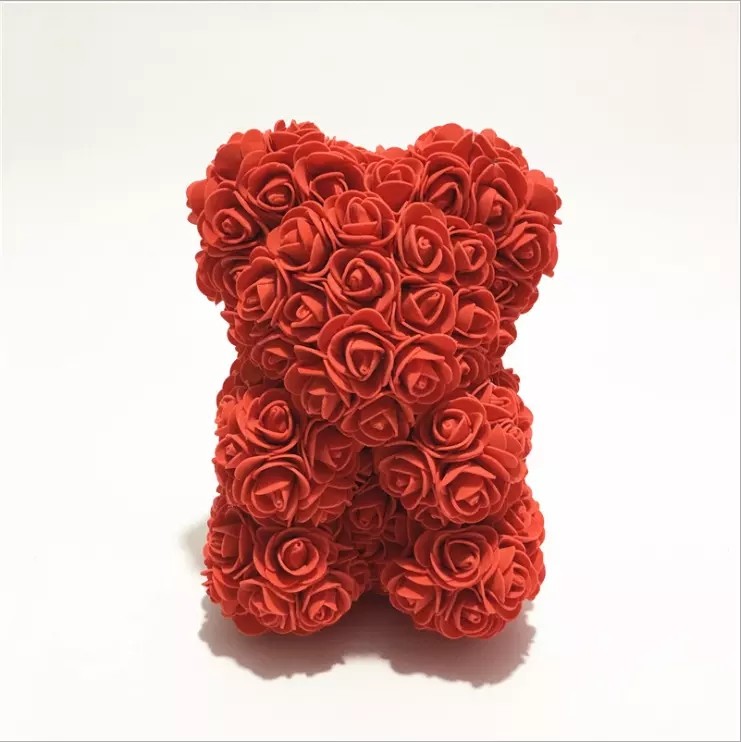 Rose Bear for Christmas Day Teddy Bear with PE Roses Bouquet Flower Teddy Rose Bear Rose Flower bear gift
