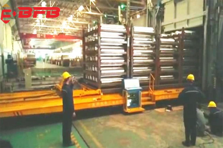 Workshop Annealing Furnace Material Transfer Carts Electric Powered In Yellow