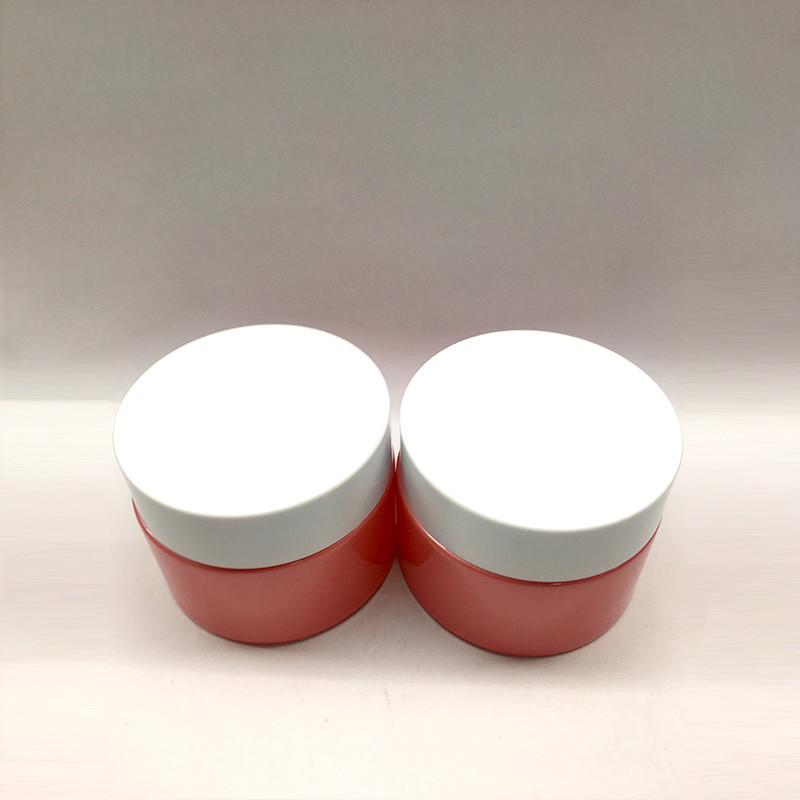 30g 50g Empty Glass Container Jar For Facial Cream Plastic White Cap