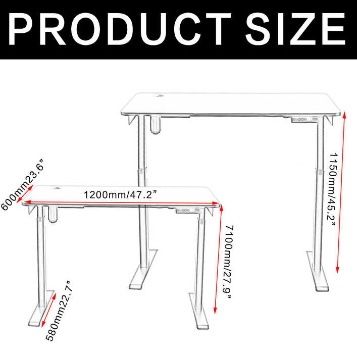 Brown 33.73lbs Electric Adjustable Computer Table / Study Computer Desk